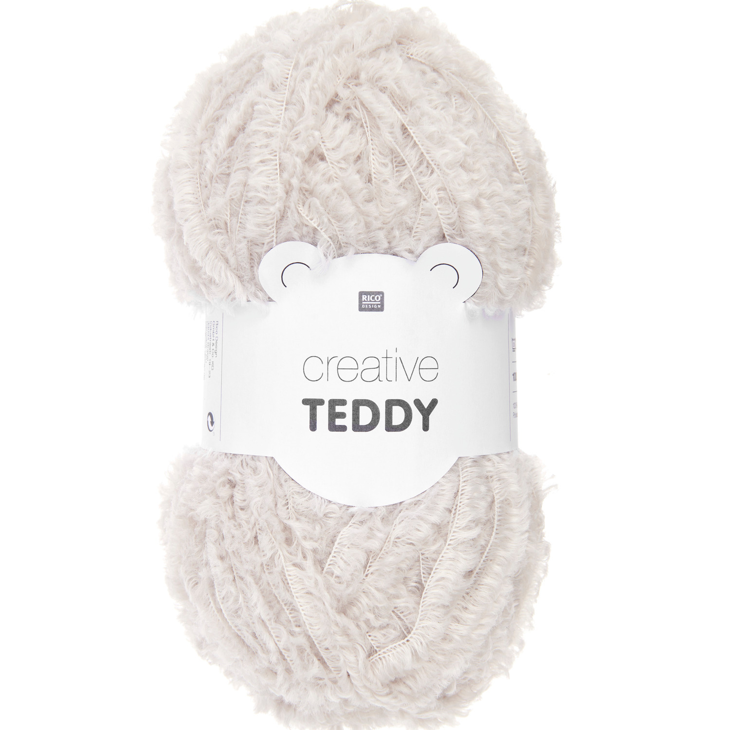 Creative Teddy Strickset Kissen Modell 27 zeigt ein cremefarbenes Kissen von Rico Design, ideal zum Stricken.