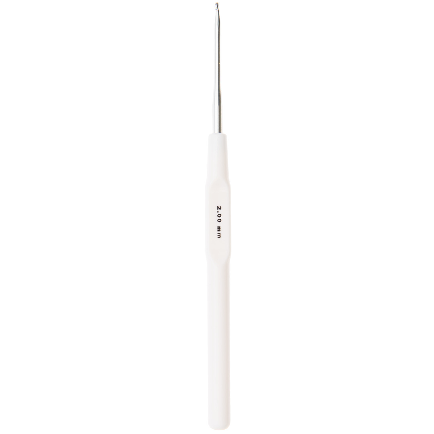 Häkelnadel 15cm von Rico Design, weiß, mit ergonomischem Griff, ideal für präzises Häkeln.