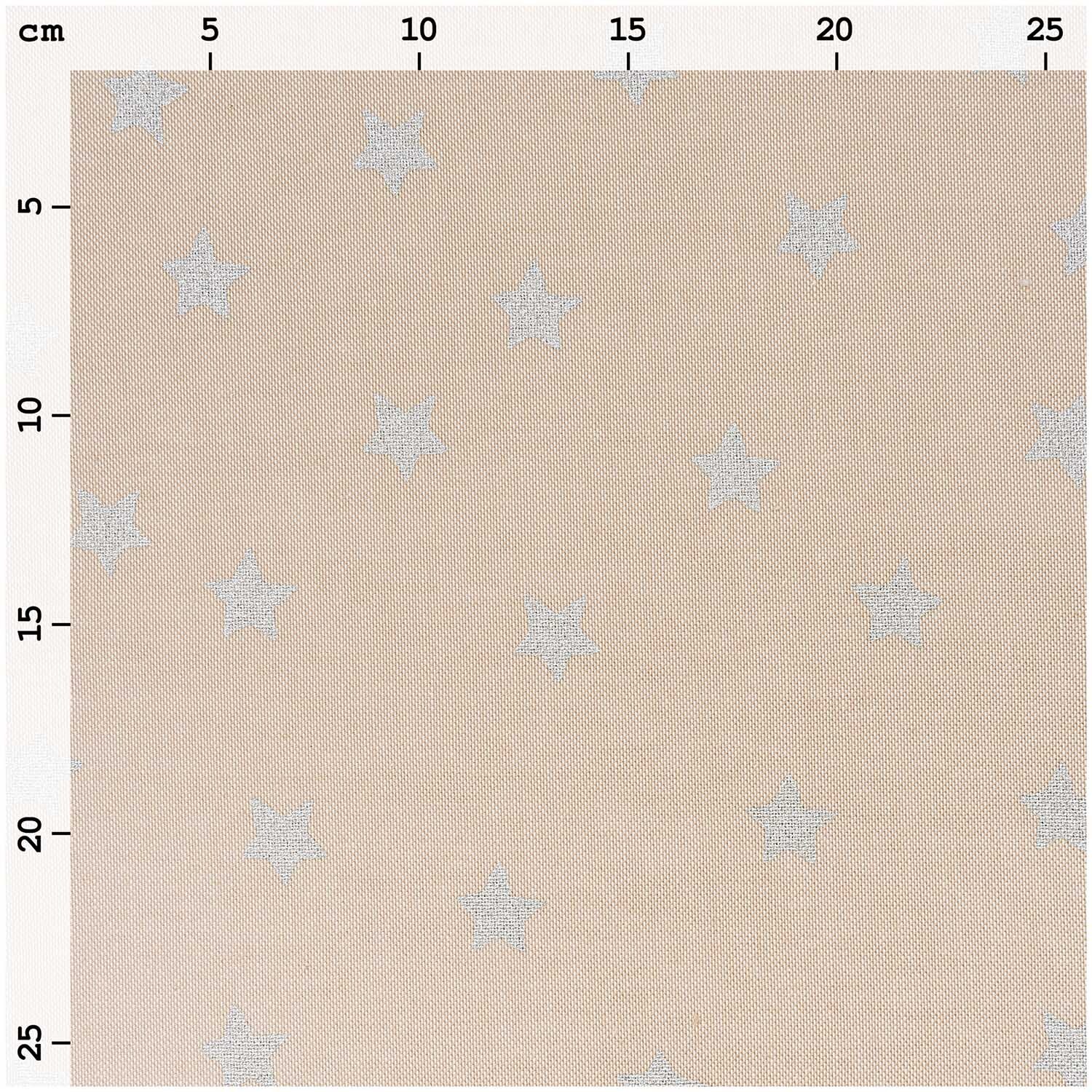 Stoff Sterne natur-silber 140cm breit von Rico Design