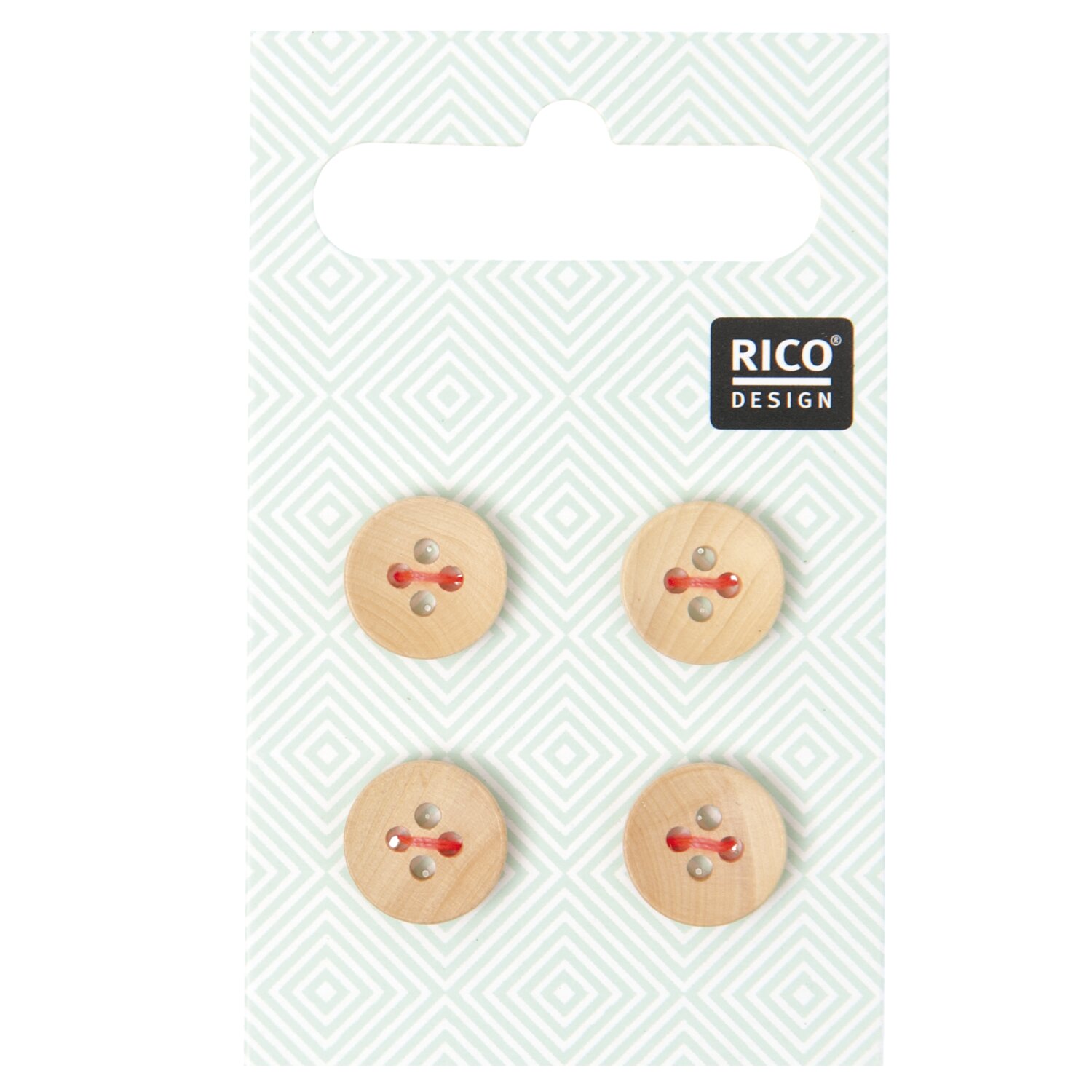 Holzknöpfe 4 Löcher 1,1cm 4 Stück von Rico Design