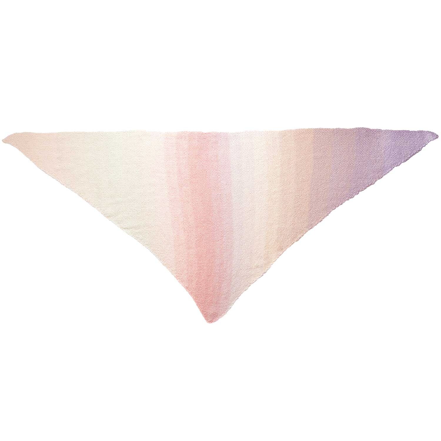 Creative Alpaca Dégradé Lucky 8: Dreieckstuch in sanften Pastelltönen, ideal für stilvolle Strickprojekte.