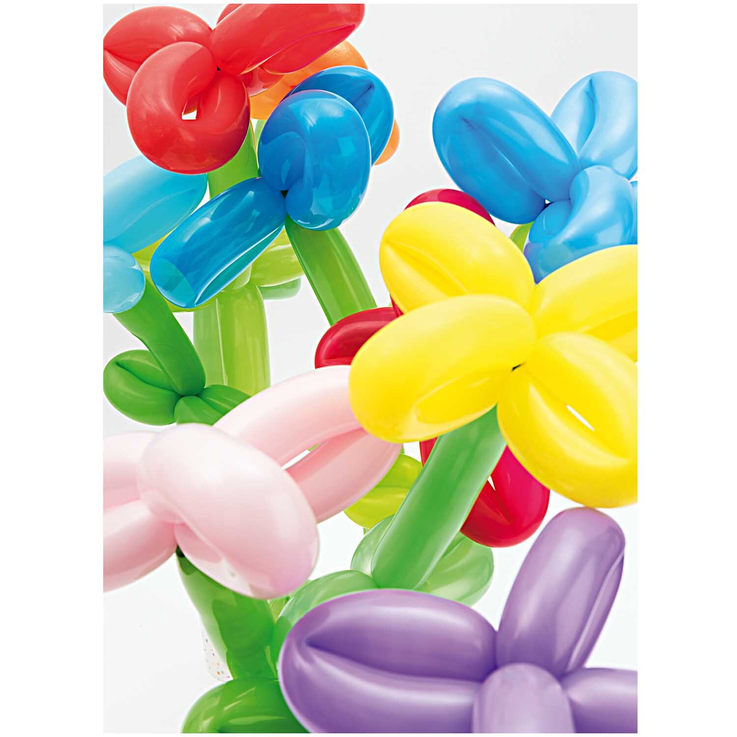 Luftballons zum Modellieren mehrfarbig 30cm 12 Stück, geformt als bunte Blumen von Rico Design.