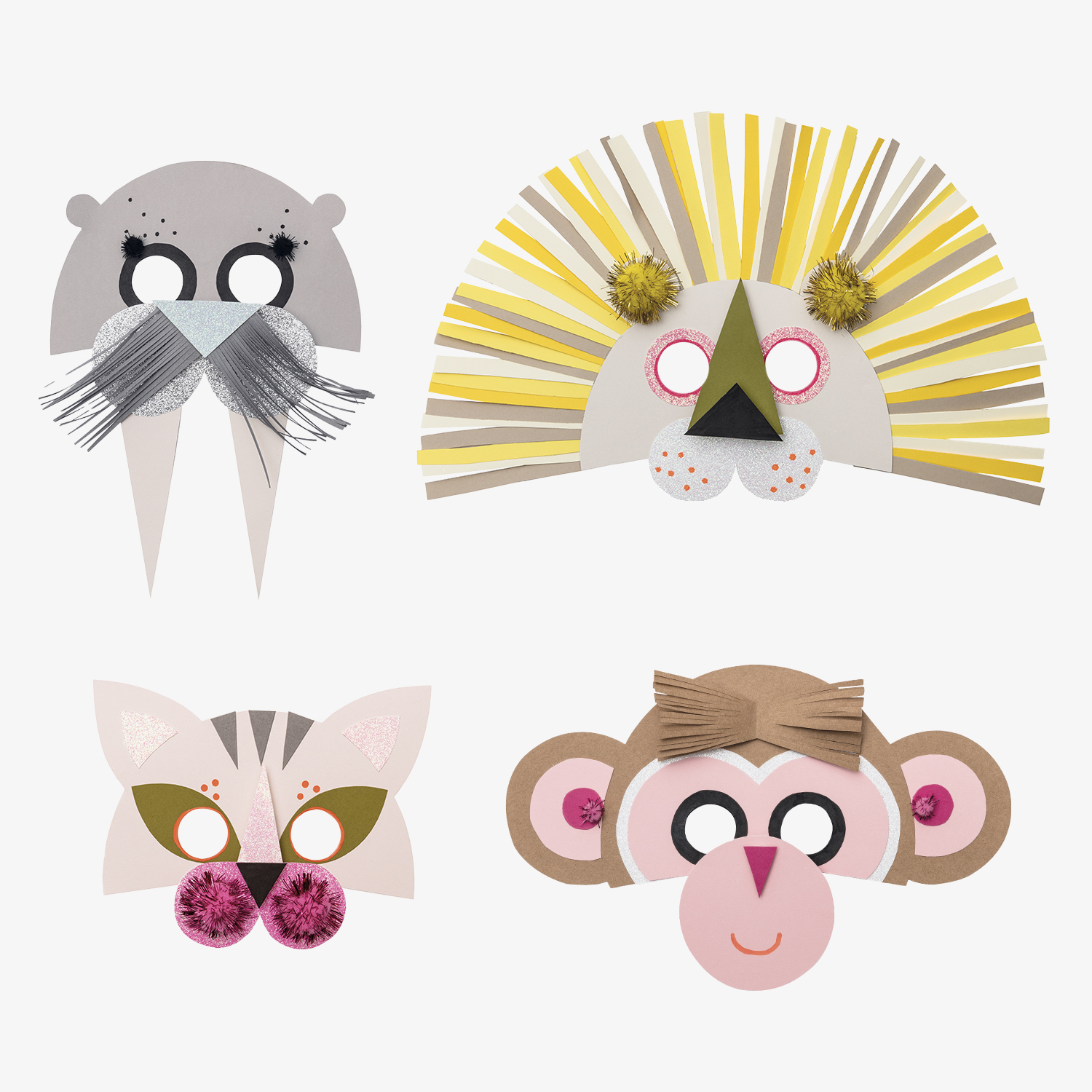Bastelanleitung tierische Masken von Rico Design