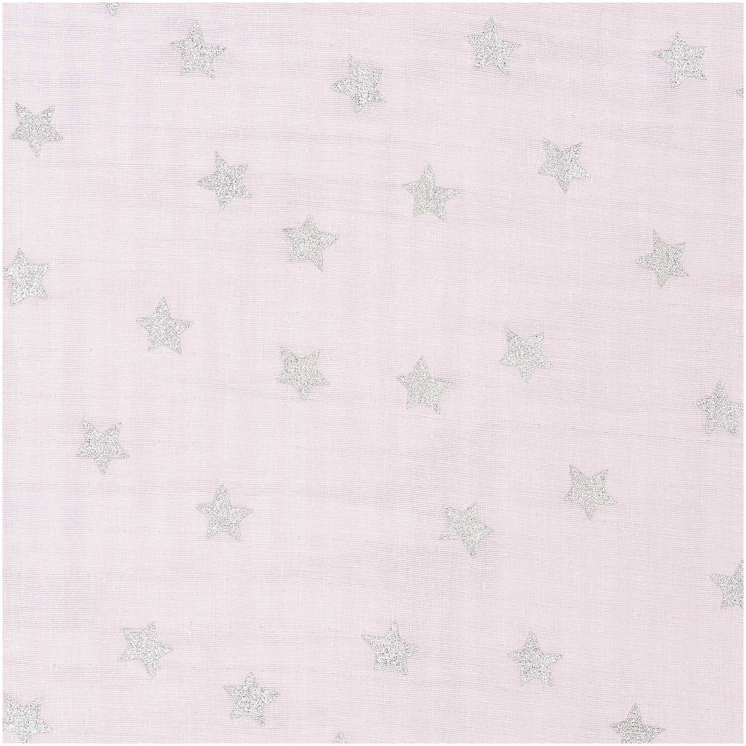 Musselin-Druckstoff mit nostalgischen Weihnachtssternen in rosa-metallic von Rico Design.