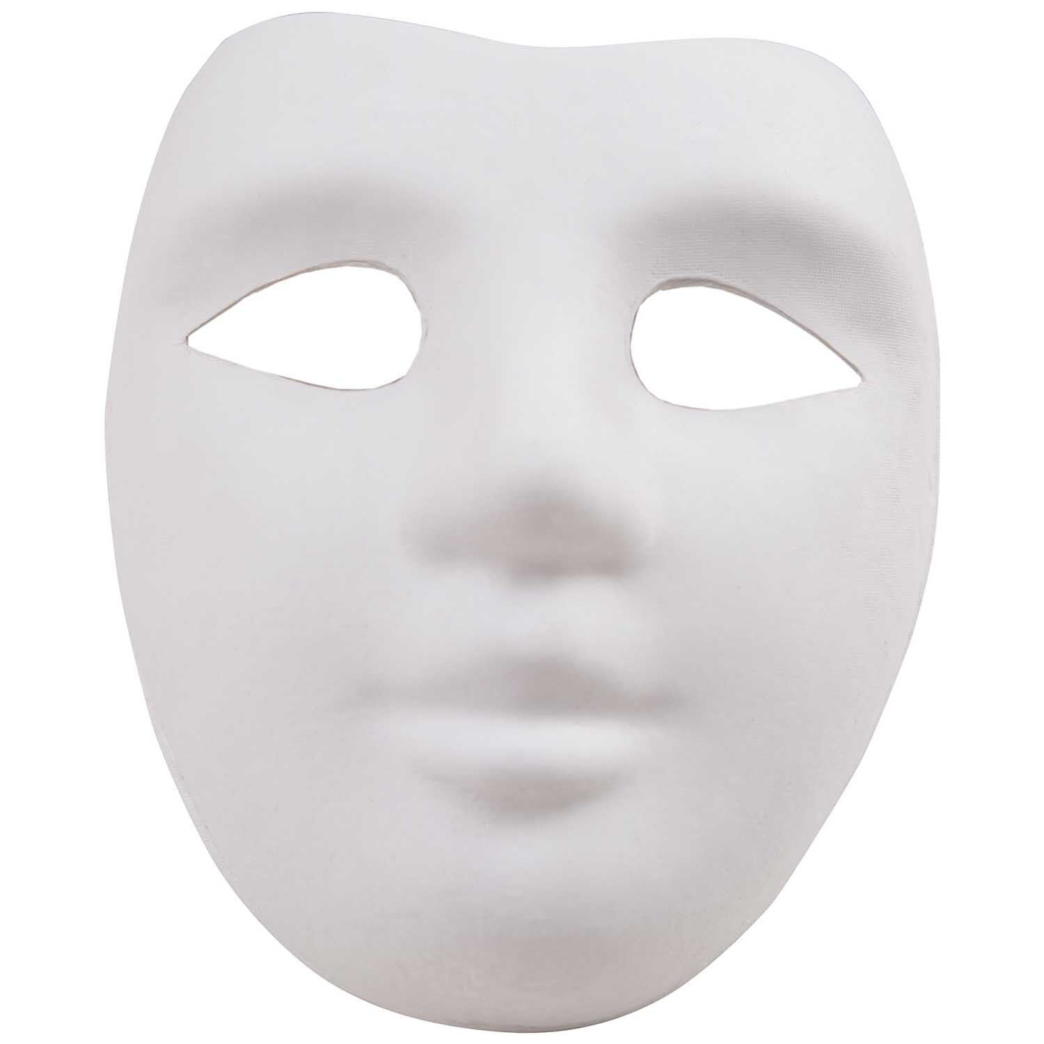 Maske Gesicht weiß 18x22cm von Rico Design: Weiße Gesichtsmaske mit glatter Oberfläche und Augenöffnungen. Ideal für kreative Projekte.