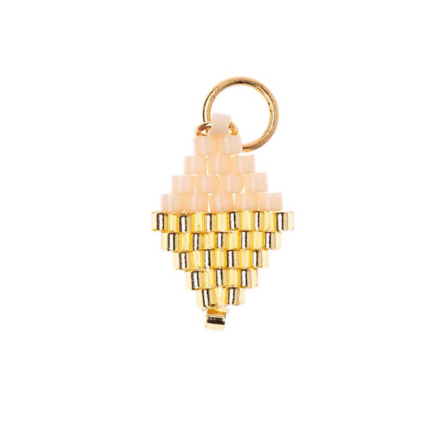 Mix it Up - Schmuckstück in Rauteform mit goldenen Perlen und rosa Akzenten von Rico Design.