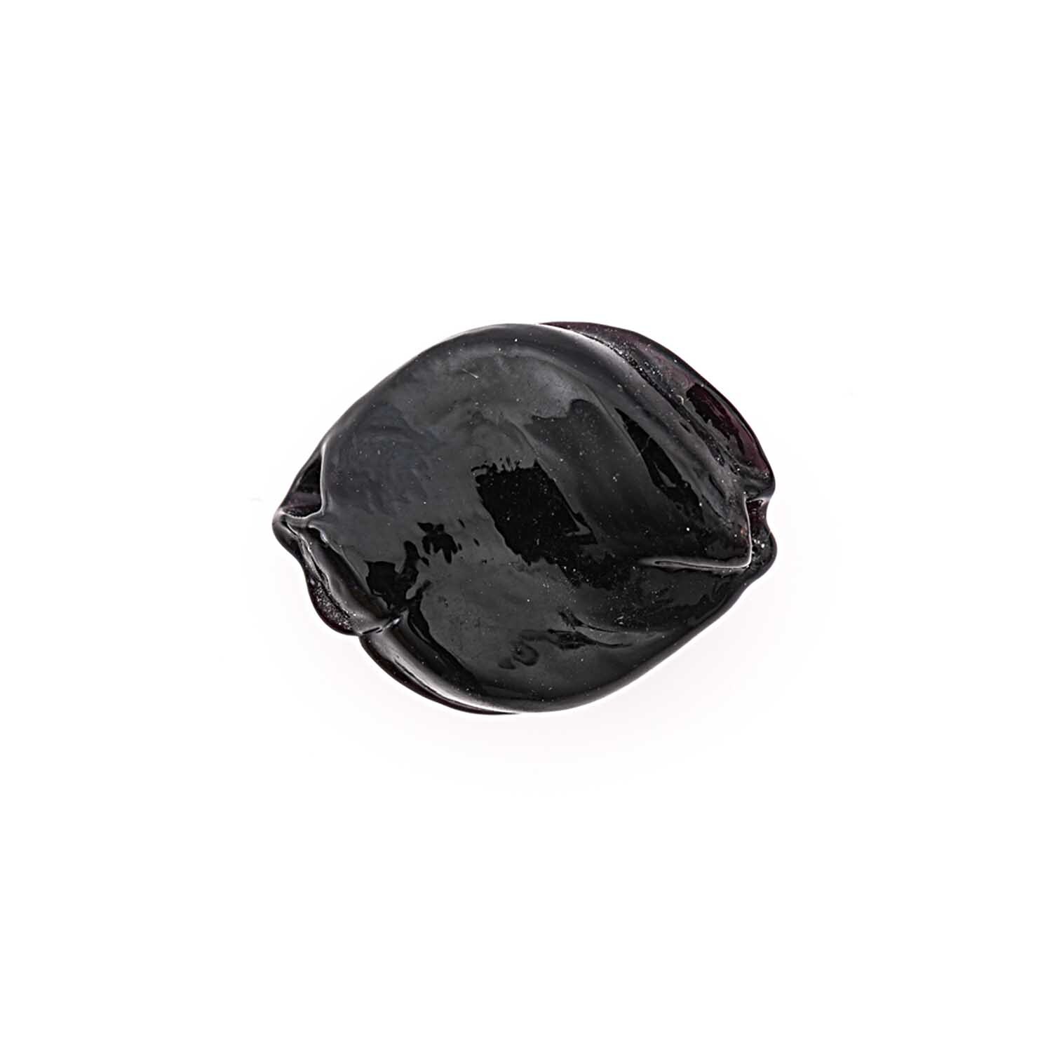 Welle schwarz 16x15mm Glas 4 Stück von Rico Design. Schwarzes Glas mit wellenförmiger Struktur.