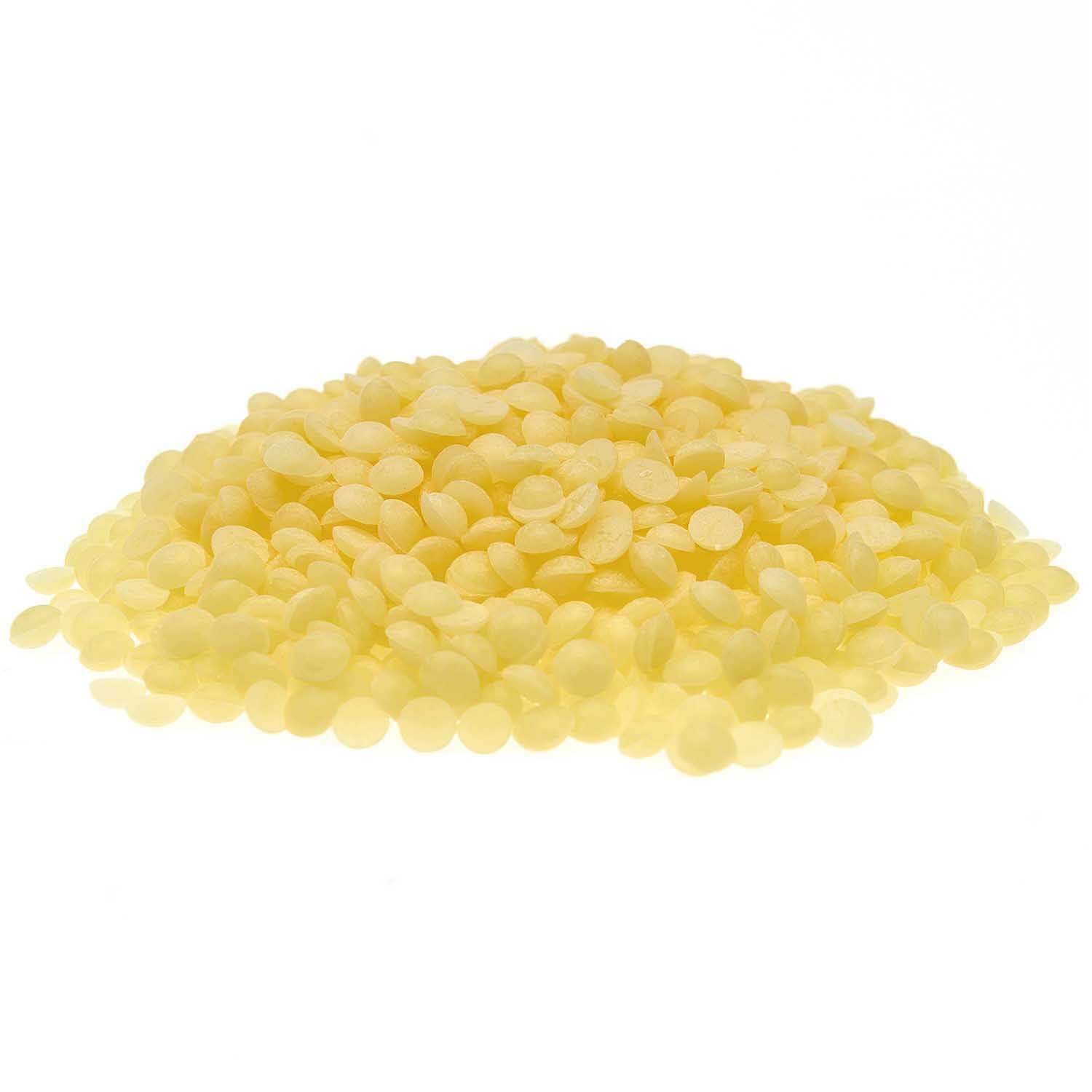 Bienenwachs Pastillen 200g: Gelbe Wachspastillen von Rico Design, ideal für DIY-Projekte.