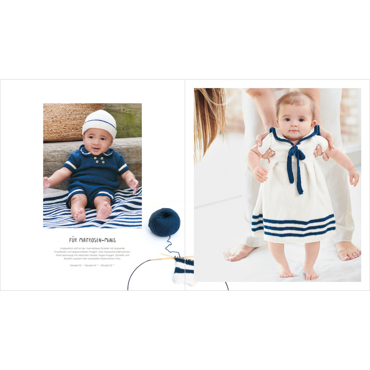 Baby Heft Nr.39 zeigt ein Baby in einem niedlichen, maritimen Outfit von Rico Design.
