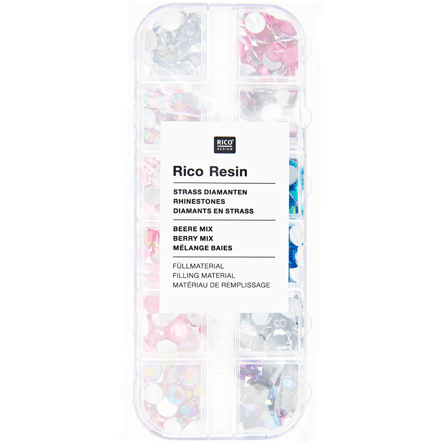 Füllmaterial für Resin Diamanten Beere Mix  12x4g von Rico Design