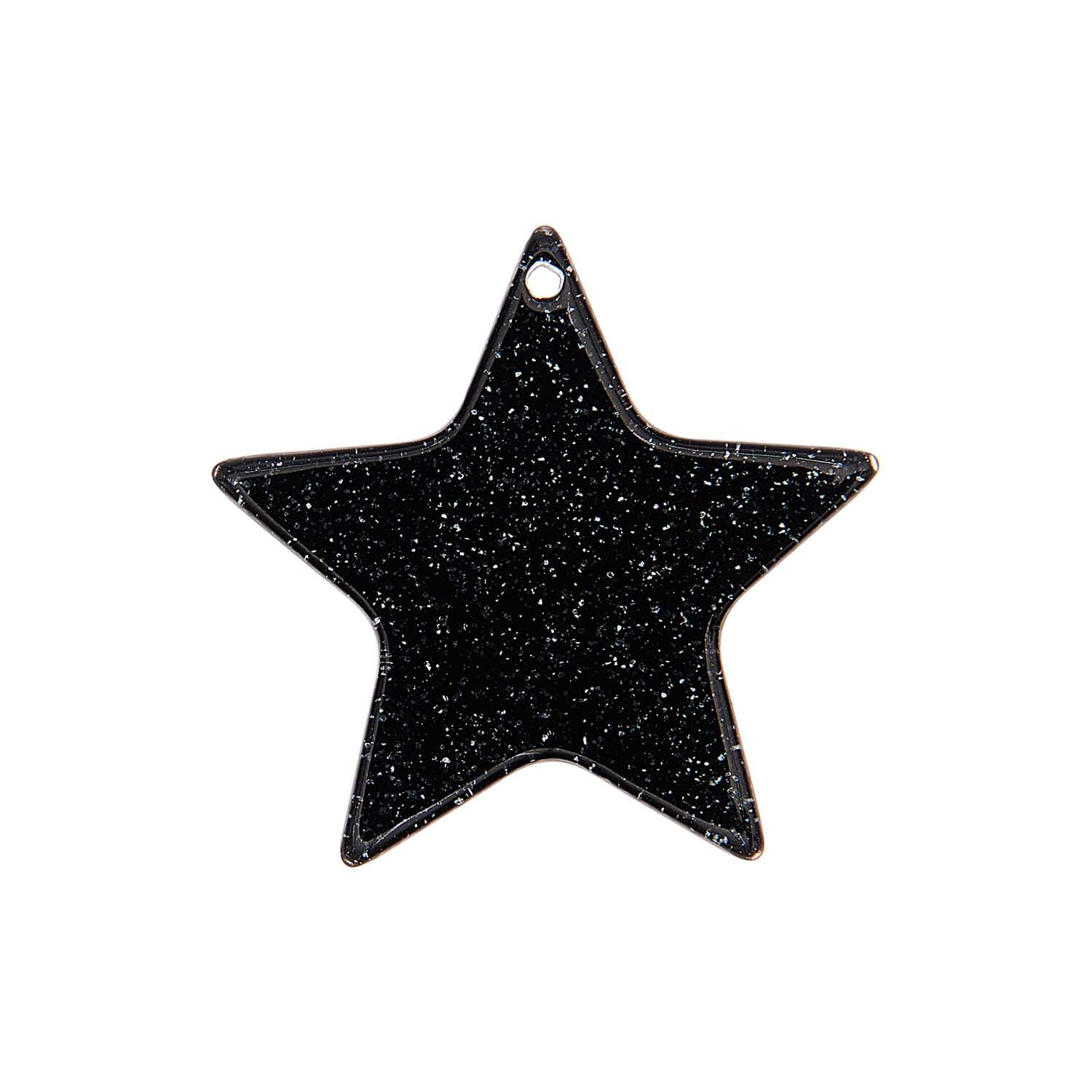 itoshii Stern Scheibe in funkelndem Schwarz, 35x2mm, von Rico Design. Perfekt für kreative Schmuckprojekte.