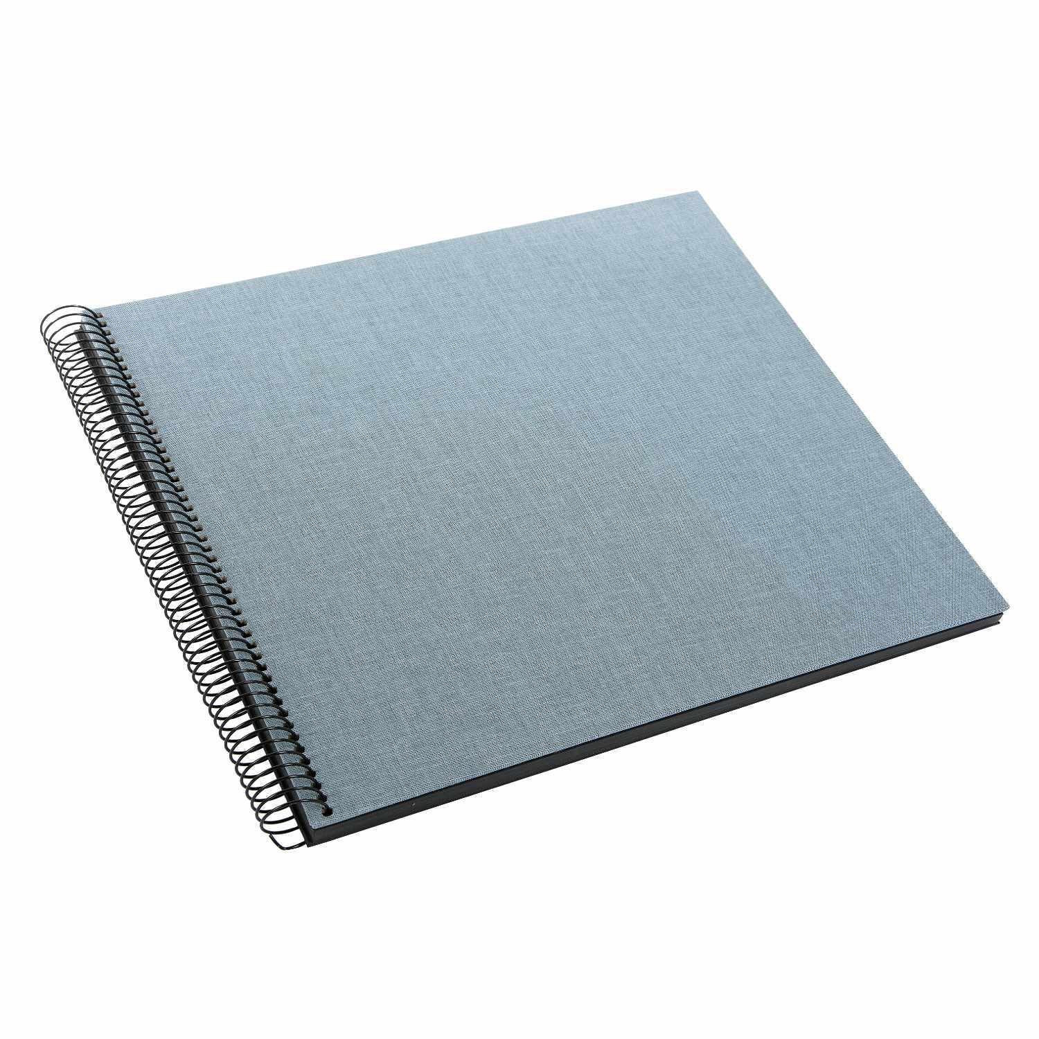Spiralalbum 30x35cm Leinen mit 40 schwarzen Seiten, blaugrau, von goldbuch. Ideal für Erinnerungen.