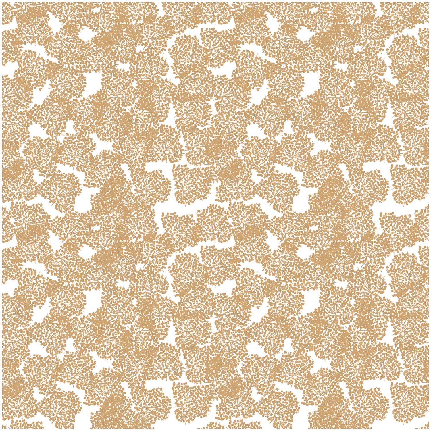 Stoff Allium weiß-gold 50x140cm mit floralem Muster in Weiß und Gold von Rico Design, ideal für elegante Dekorationen.