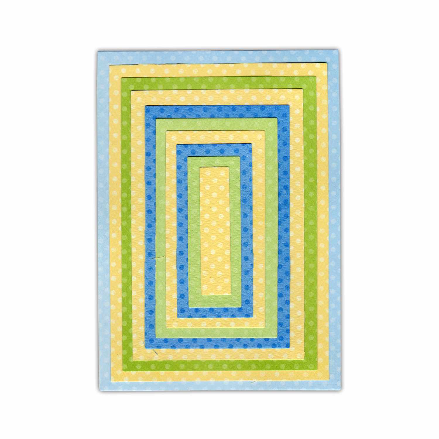 Framelits Die Rectangles #2 von Sizzix: Mehrfarbige, ineinander liegende Rechtecke auf weißem Hintergrund. Ideal für kreative Bastelprojekte.