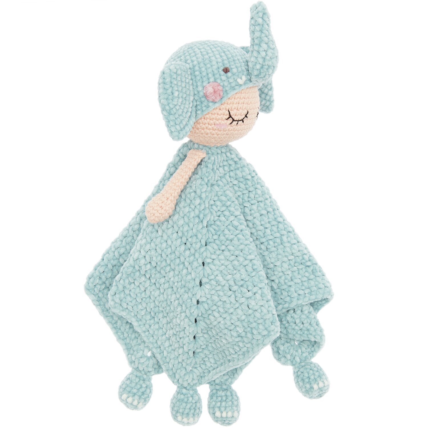 Ricorumi Häkelset Baby Blankies Elefant: Ein hellblaues Häkelset von Rico Design mit Elefantenmotiv für Babys.