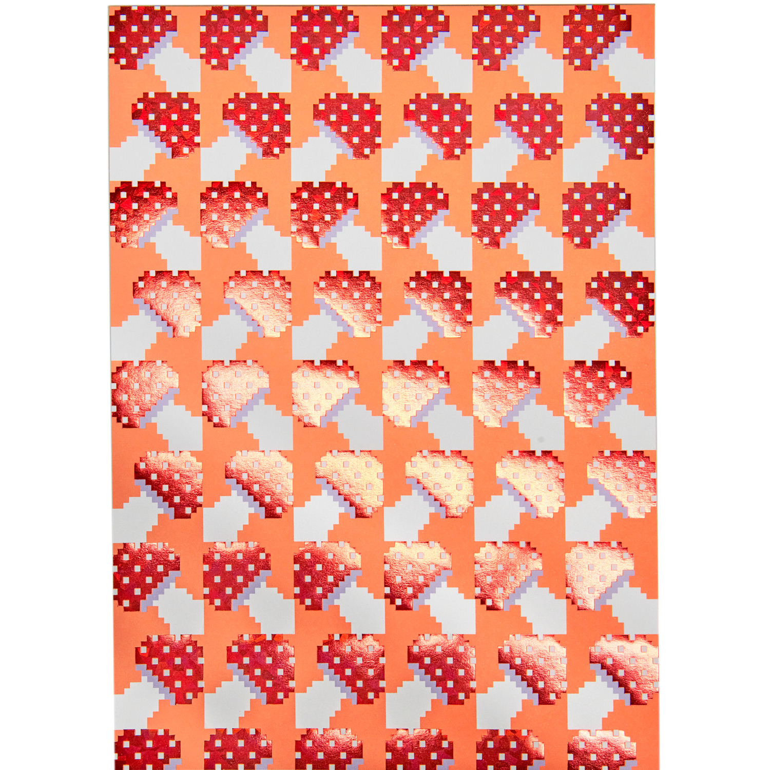 Paper Poetry Motivpapierblock Shrooom mit roten Pilzmotiven auf orangefarbenem Hintergrund, 24 Blatt.