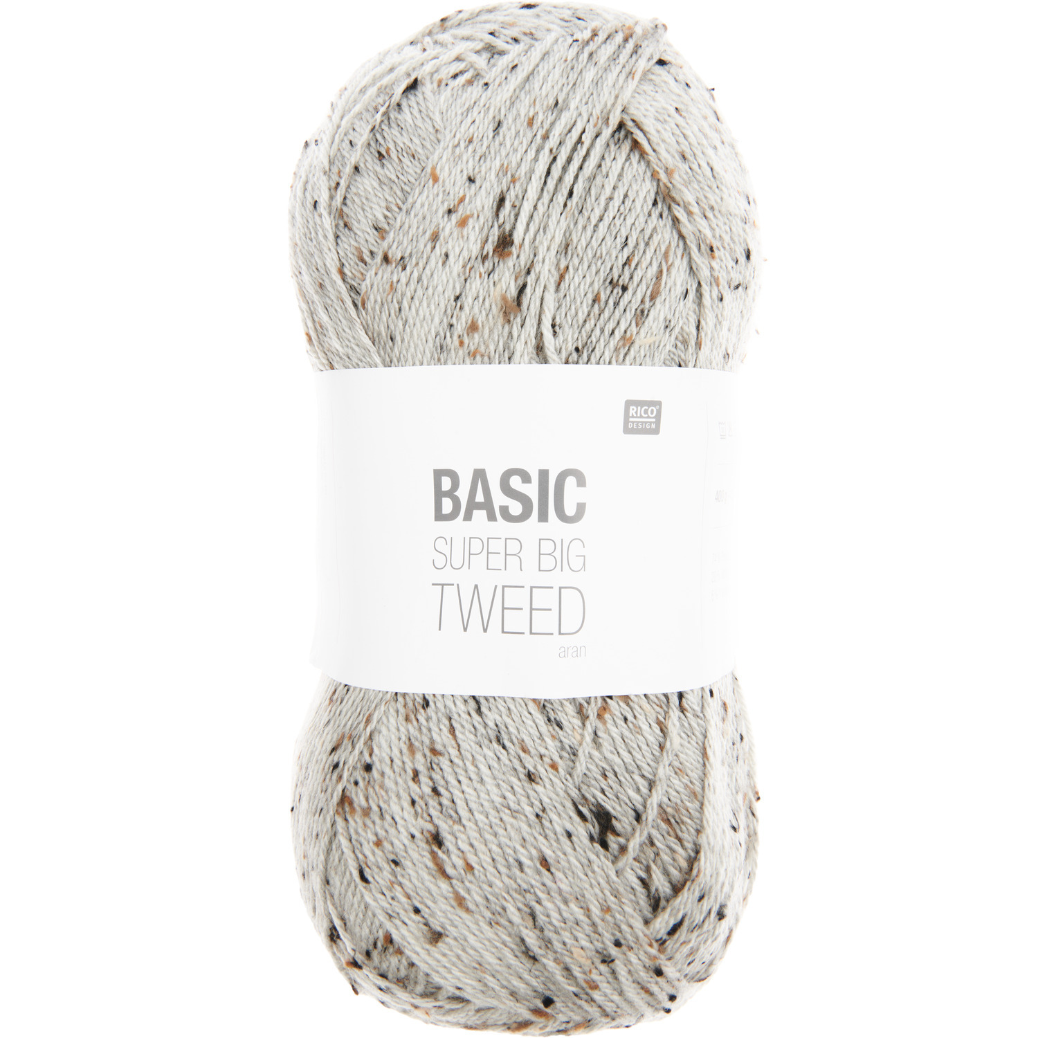 Basic Super Big Tweed aran: Hochwertiges Garn von Rico Design in Naturtönen, 400g, 880m. Ideal für Strickprojekte mit Tweed-Effekt.
