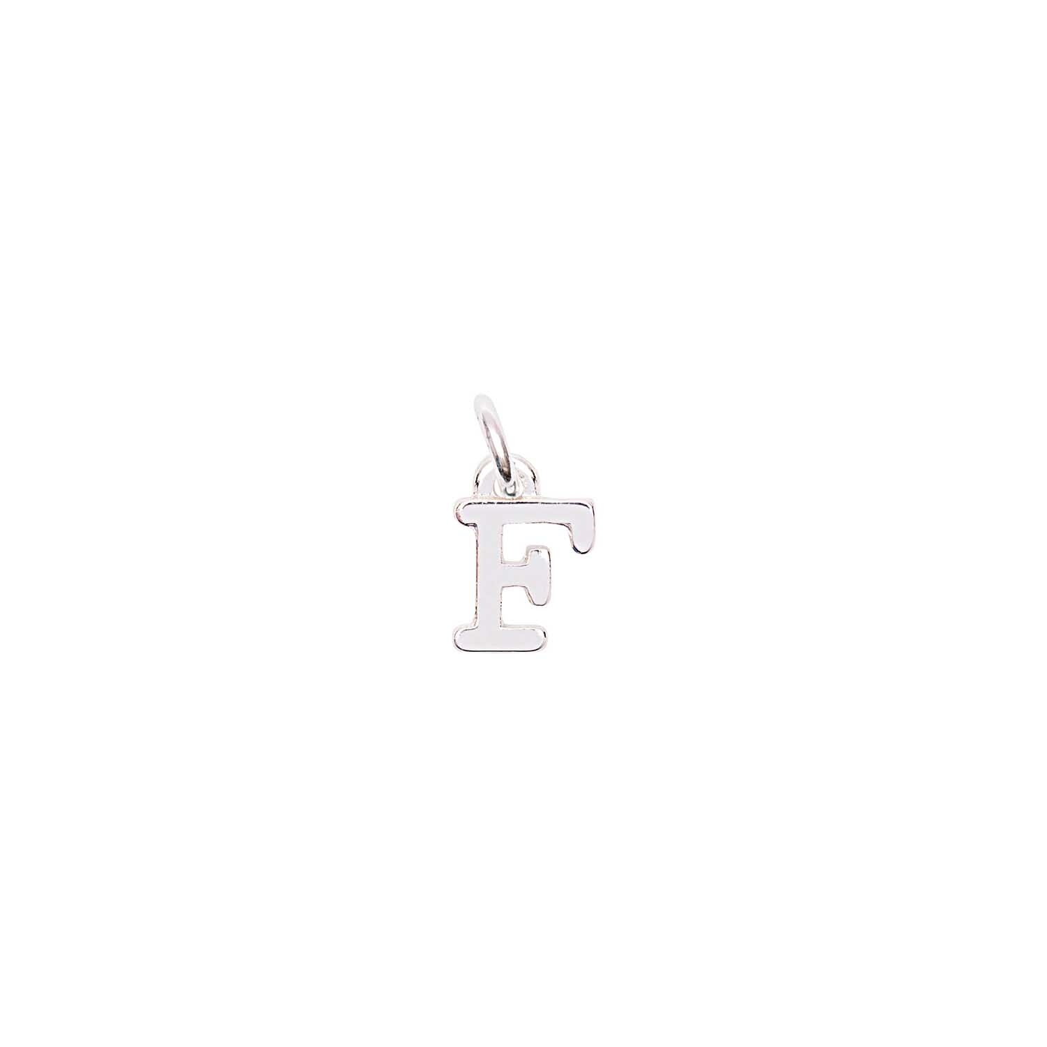 Anhänger Buchstabe F silber von Rico Design, zeigt einen eleganten Buchstabenanhänger in Silber.