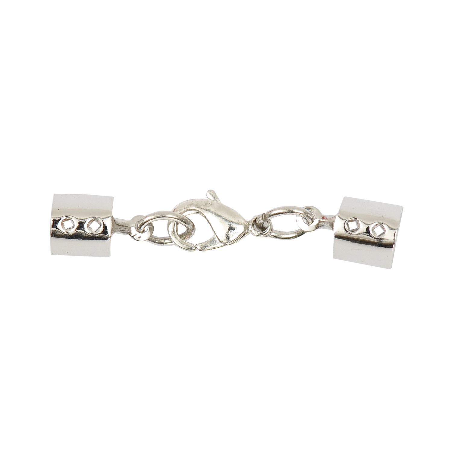 Lederbandverschluss silber 5mm von Rico Design, eleganter Verschluss mit Kettengliedern.