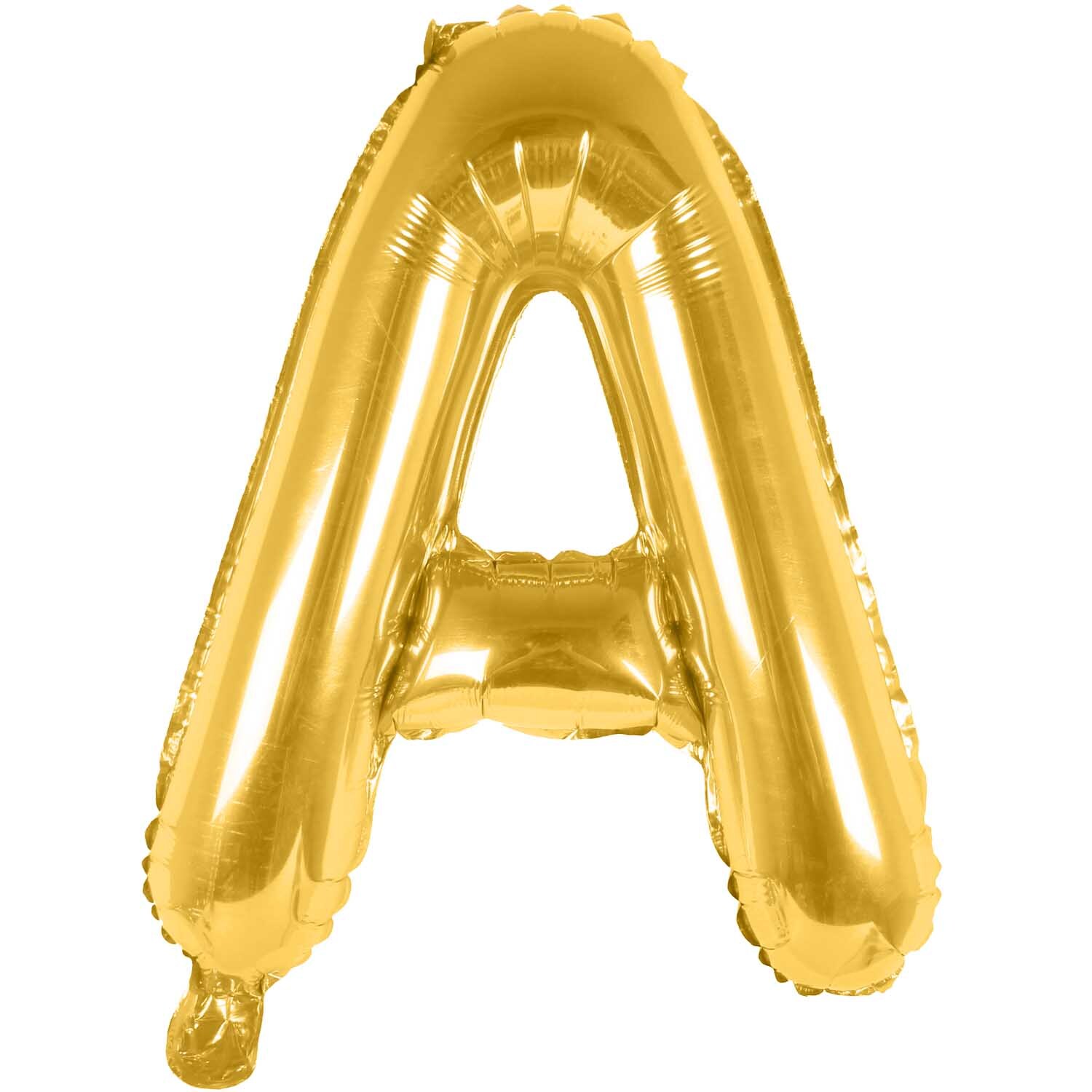 Folienballon Buchstabe gold 36cm von Rico Design in Form eines großen, glänzenden Buchstabens A.