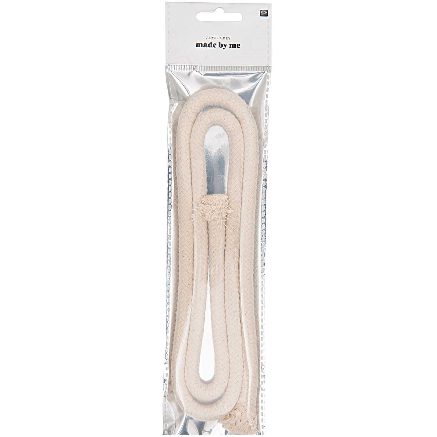Baumwollkordel natur geflochten 8mm 1m von Rico Design