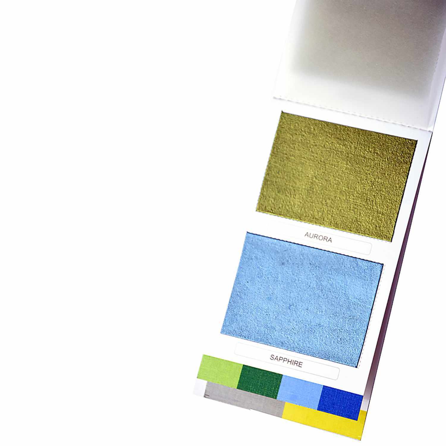 Viviva Colorsheets Metallic: Farbpalette mit goldenen und blauen Tönen, ideal für kreative Projekte.