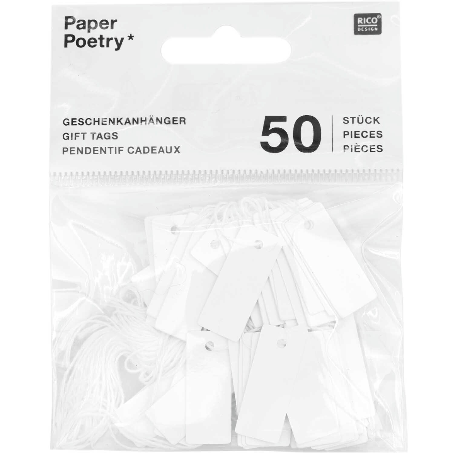 Paper Poetry Geschenkanhänger weiß von Rico Design