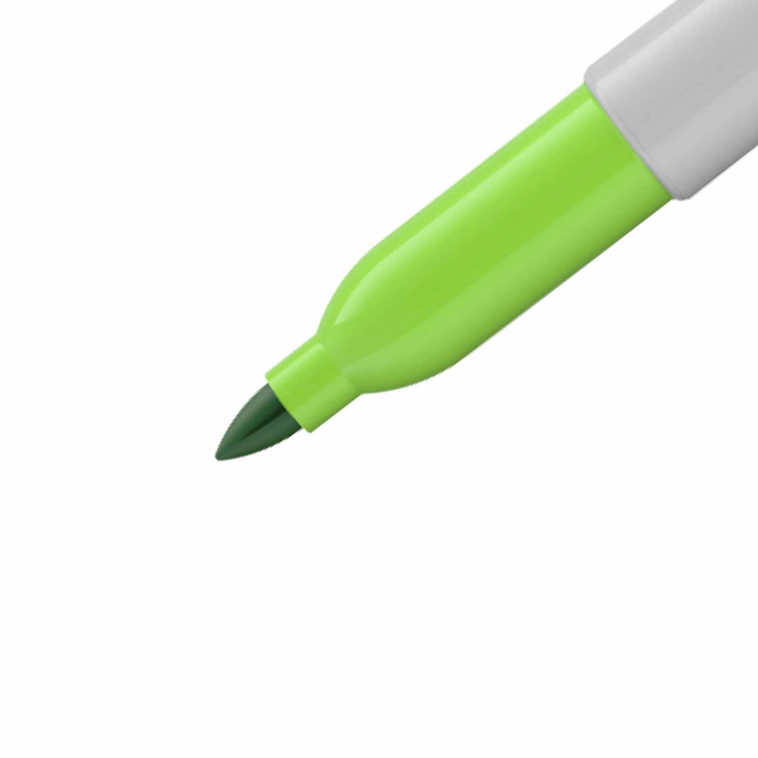 Permanentmarker 0,9mm mit grüner Spitze, ideal für präzises Schreiben. Marke: Sharpie.