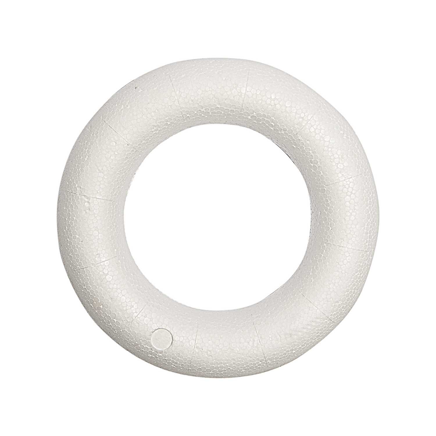 Polystyrol Halbring 12cm von Rico Design in Weiß, ideal für kreative Bastelprojekte und Dekorationen.