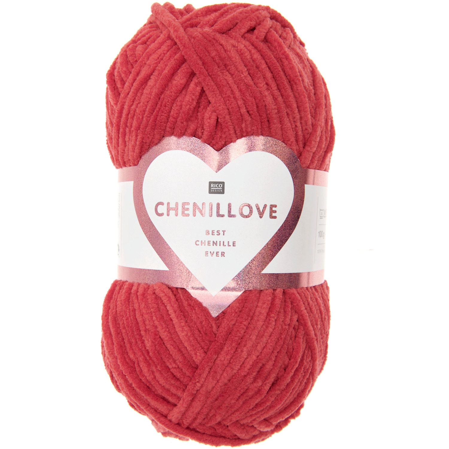 Creative Chenillove Häkelset Little Squirrel: Rotes Chenillegarn von Rico Design, ideal für kreative Häkelprojekte.