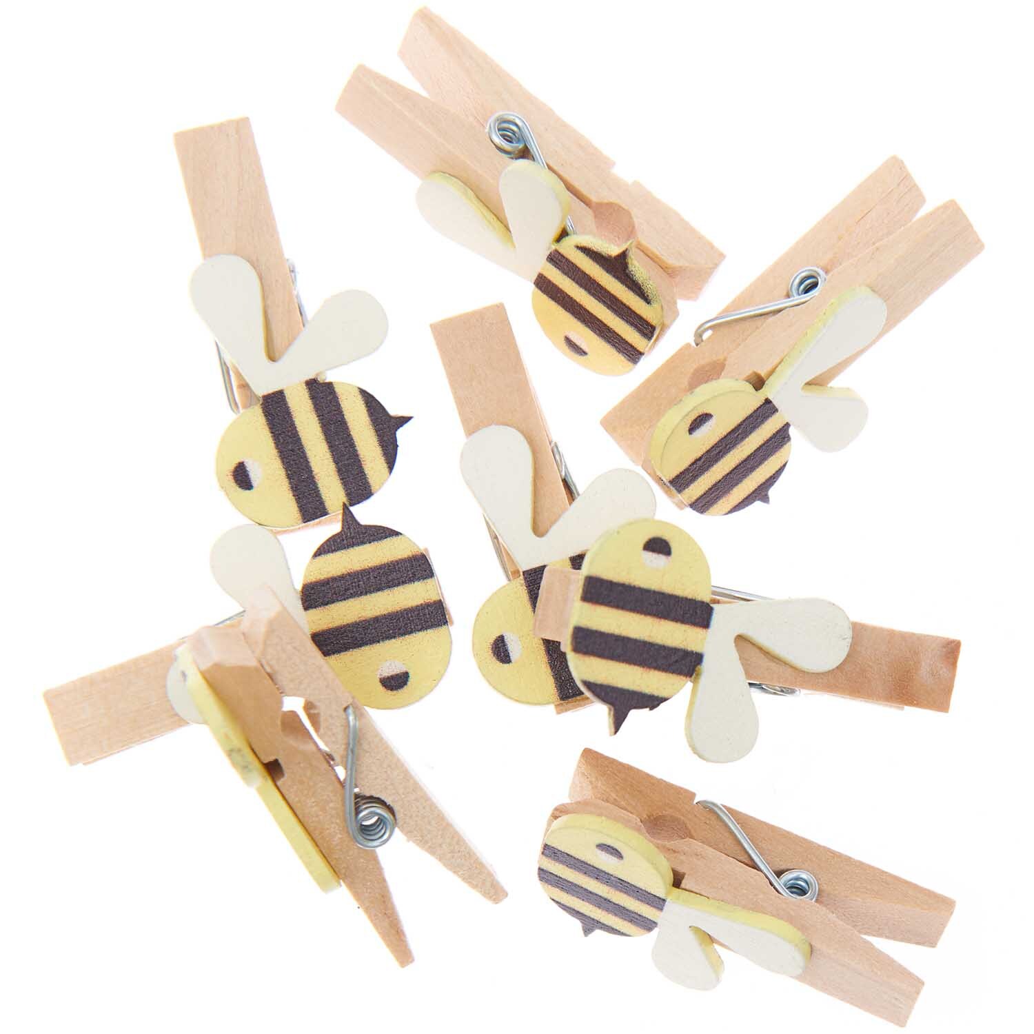 Holzklammern Biene  8 Stück von Rico Design