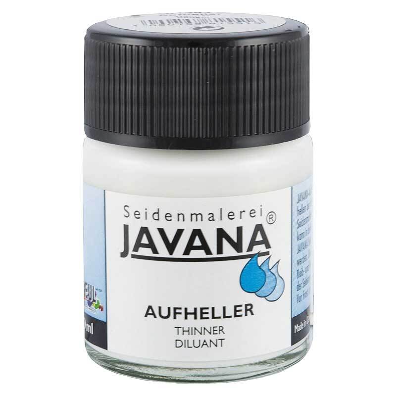 Javana Aufheller, 50ml Flasche für Seidenmalerei, von KREUL. Weißes Etikett mit blauen Details.