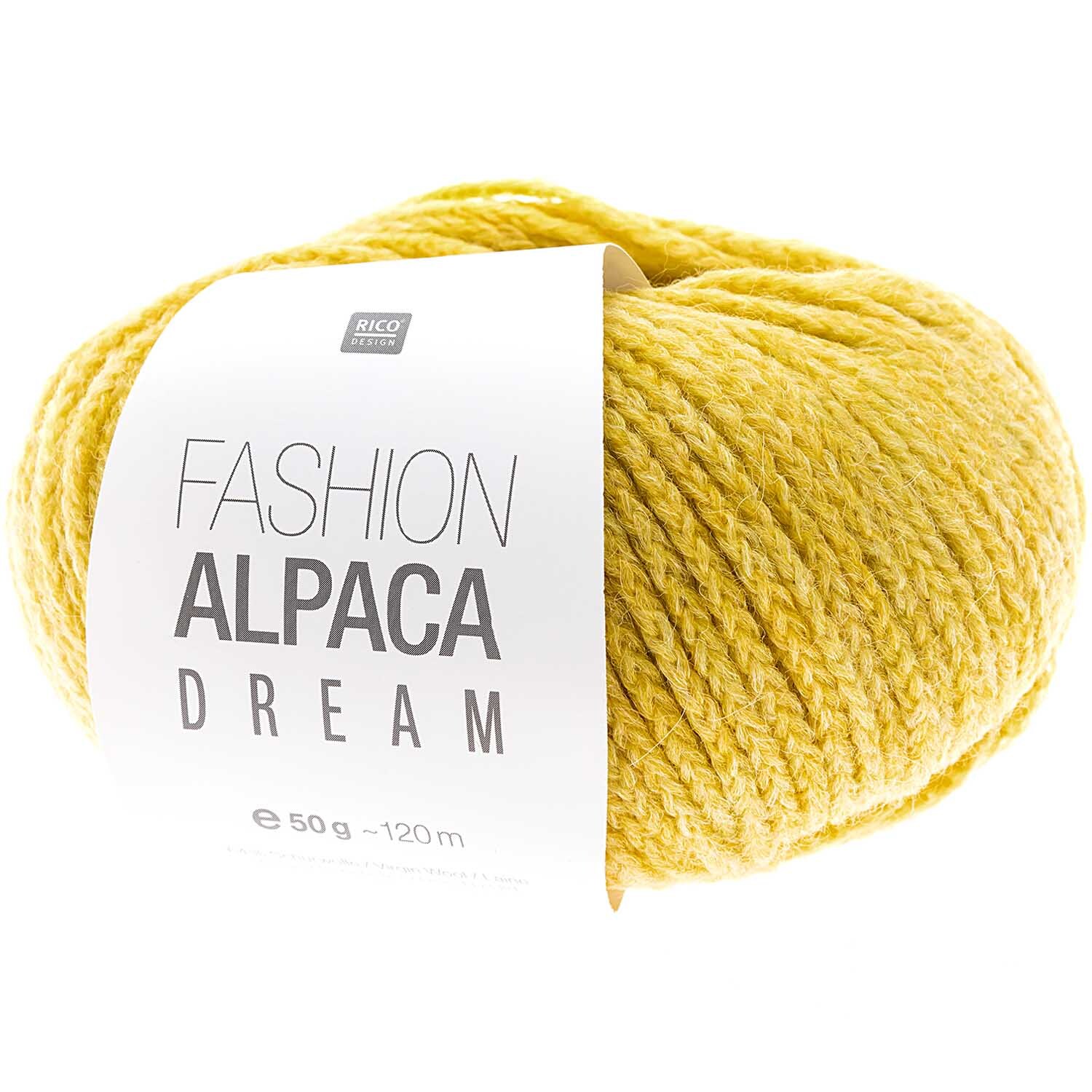 Fashion Alpaca Dream: Weiches Garn in Pastellgelb von Rico Design, 50g Knäuel mit 115m Länge.