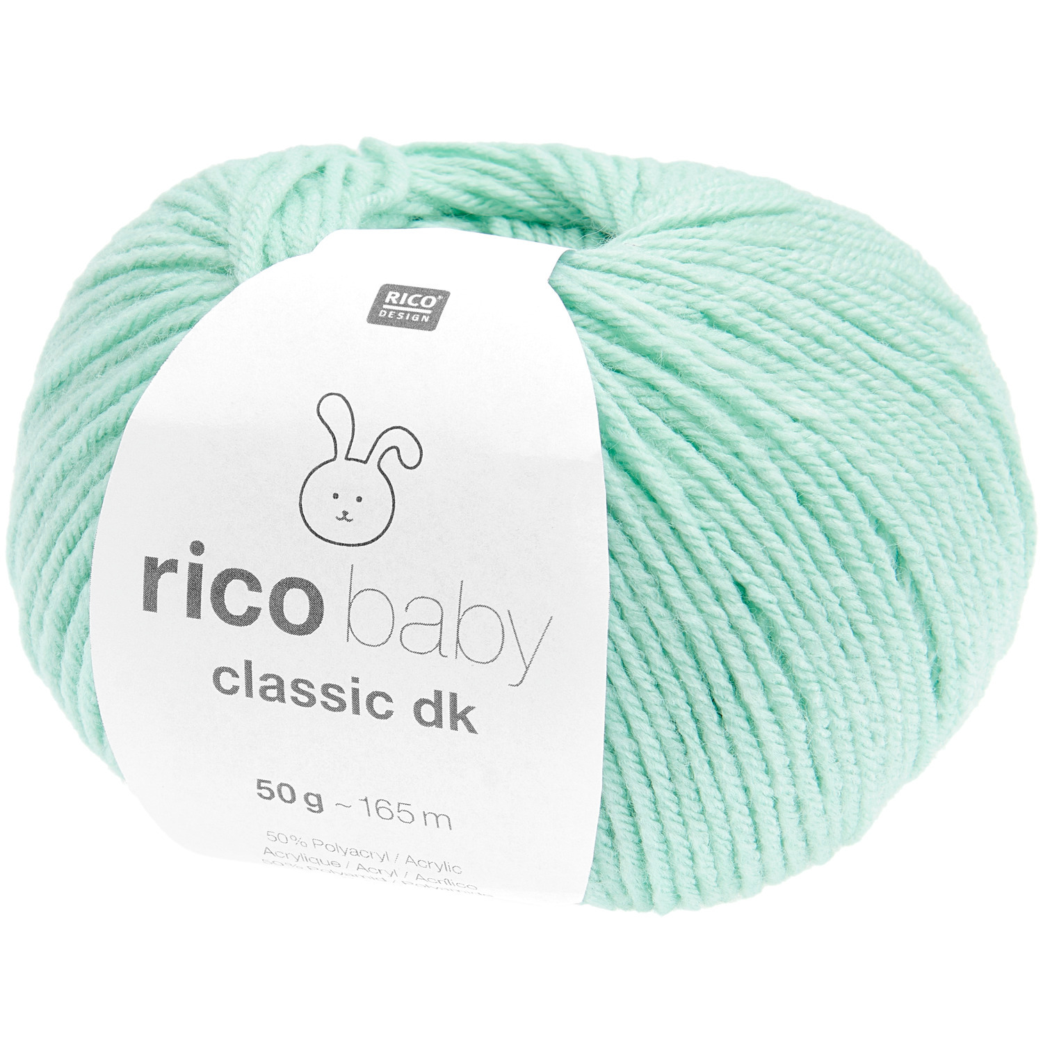 Rico Baby Classic dk Strickset Mütze in Mint, weiches Garnknäuel von Rico Design, ideal für Babykleidung.