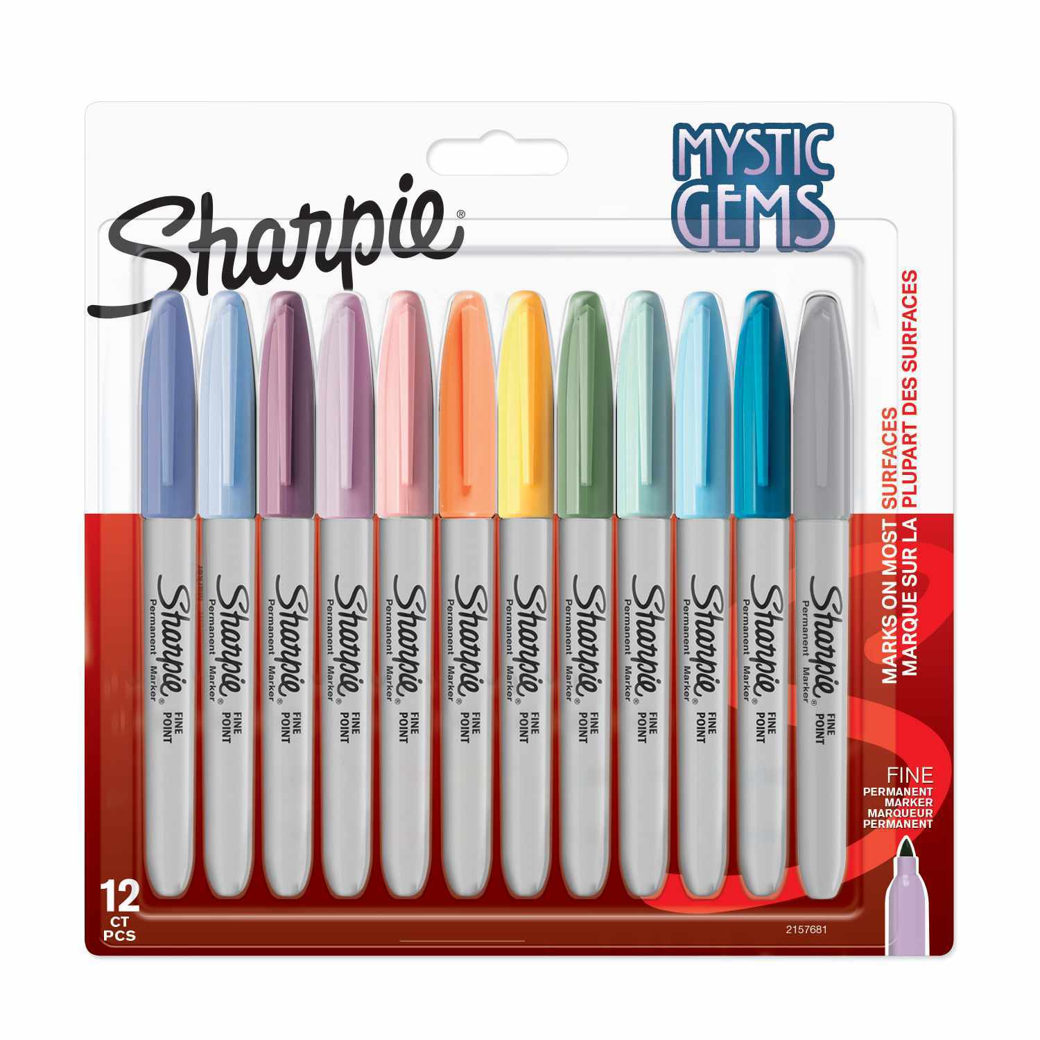 Permanentmarker Mystic Gems 12 Stück von Sharpie in verschiedenen Farben, ideal für kreative Projekte und präzises Schreiben auf verschiedenen Oberflächen.