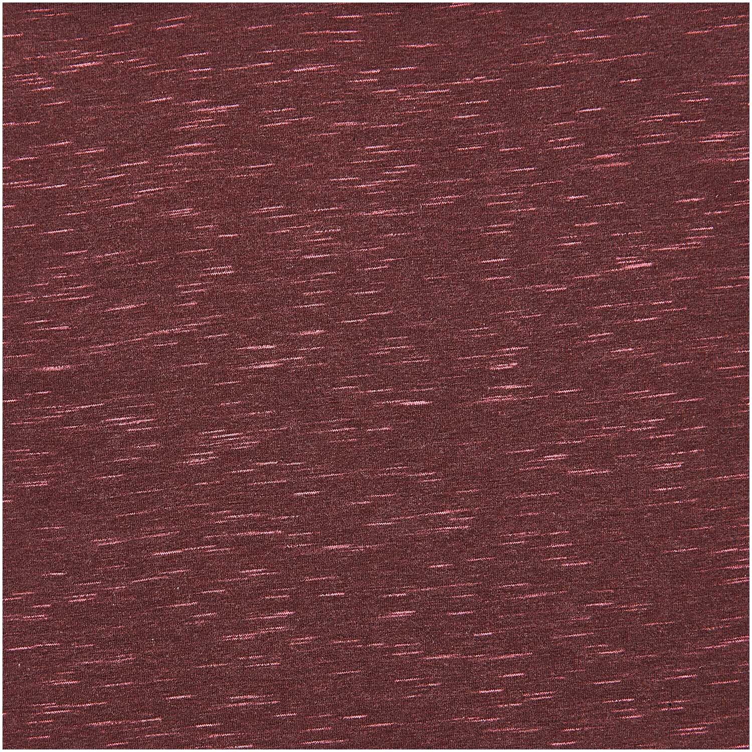 Meterware Jersey kastanie-neonpink von Rico Design zeigt ein kastanienfarbenes Gewebe mit neonpinken Akzenten. Ideal für kreative Nähprojekte.