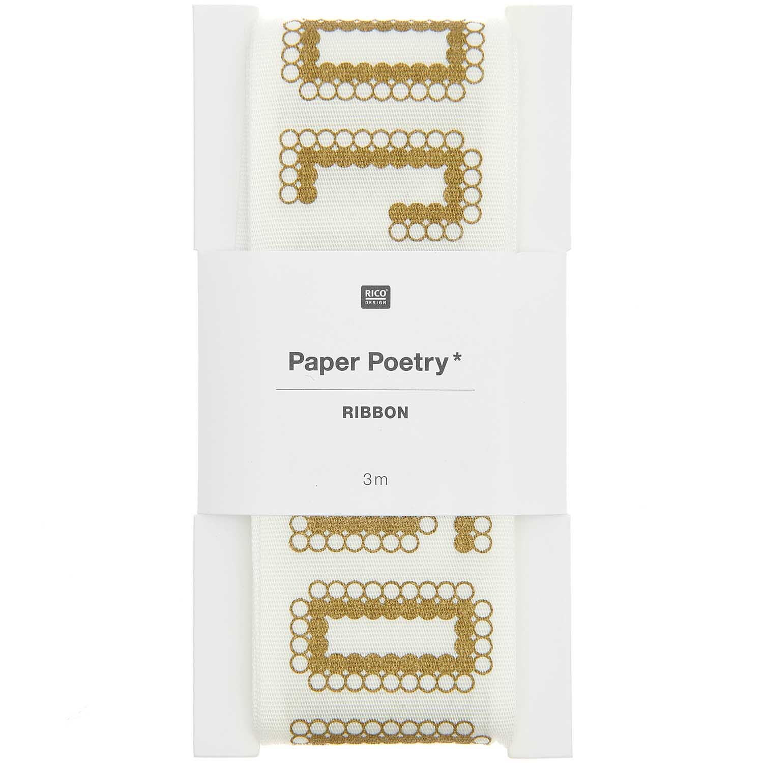 Paper Poetry Taftband Joy 38mm 3m Farbe Offwhite von Rico Design