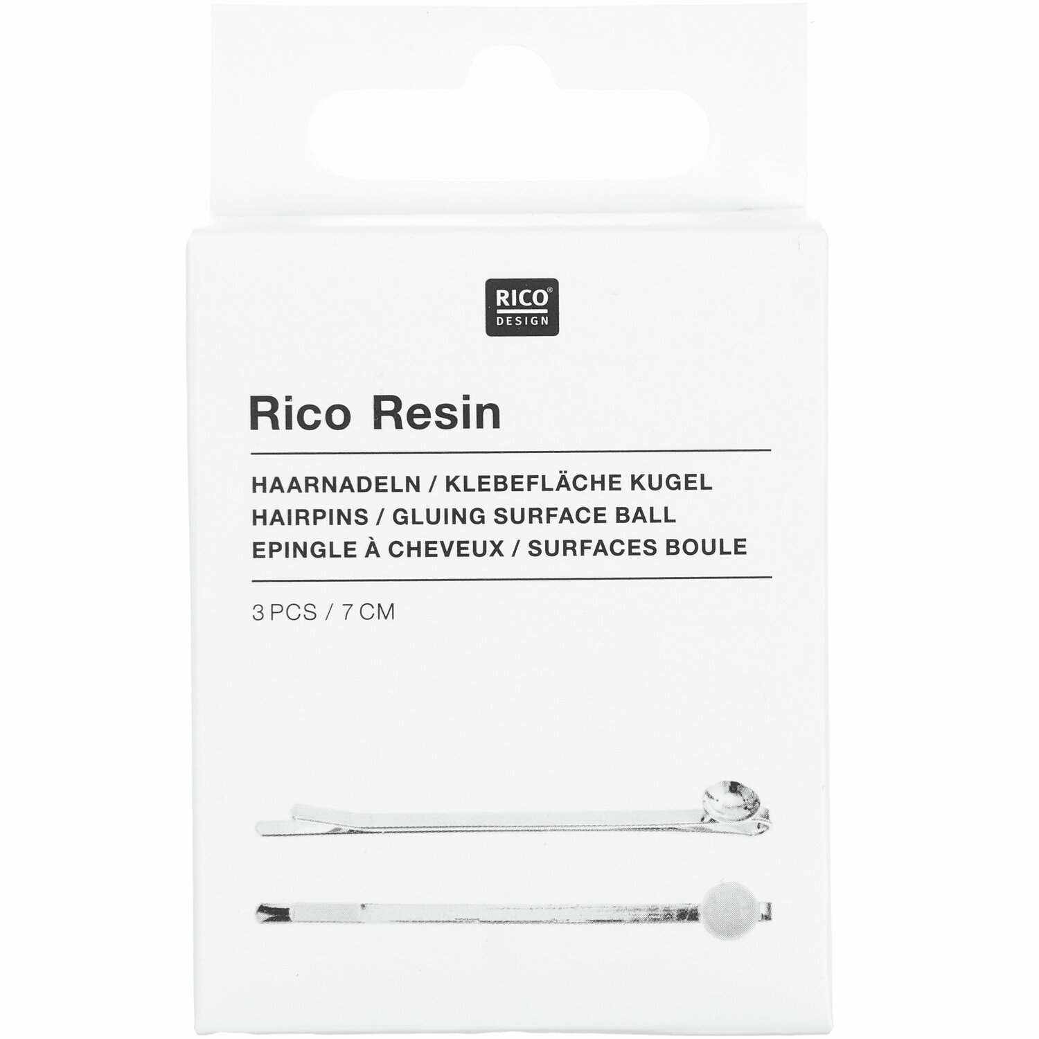 Haarnadel mit Klebefläche für Kugel  7cm 3 Stück von Rico Design