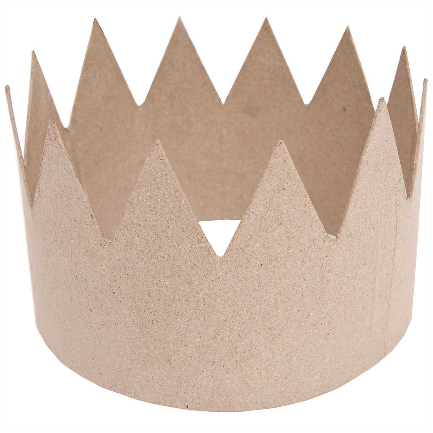 Pappmaché Krone von Rico Design, naturfarben, mit gezacktem Rand, ideal für kreative Projekte.
