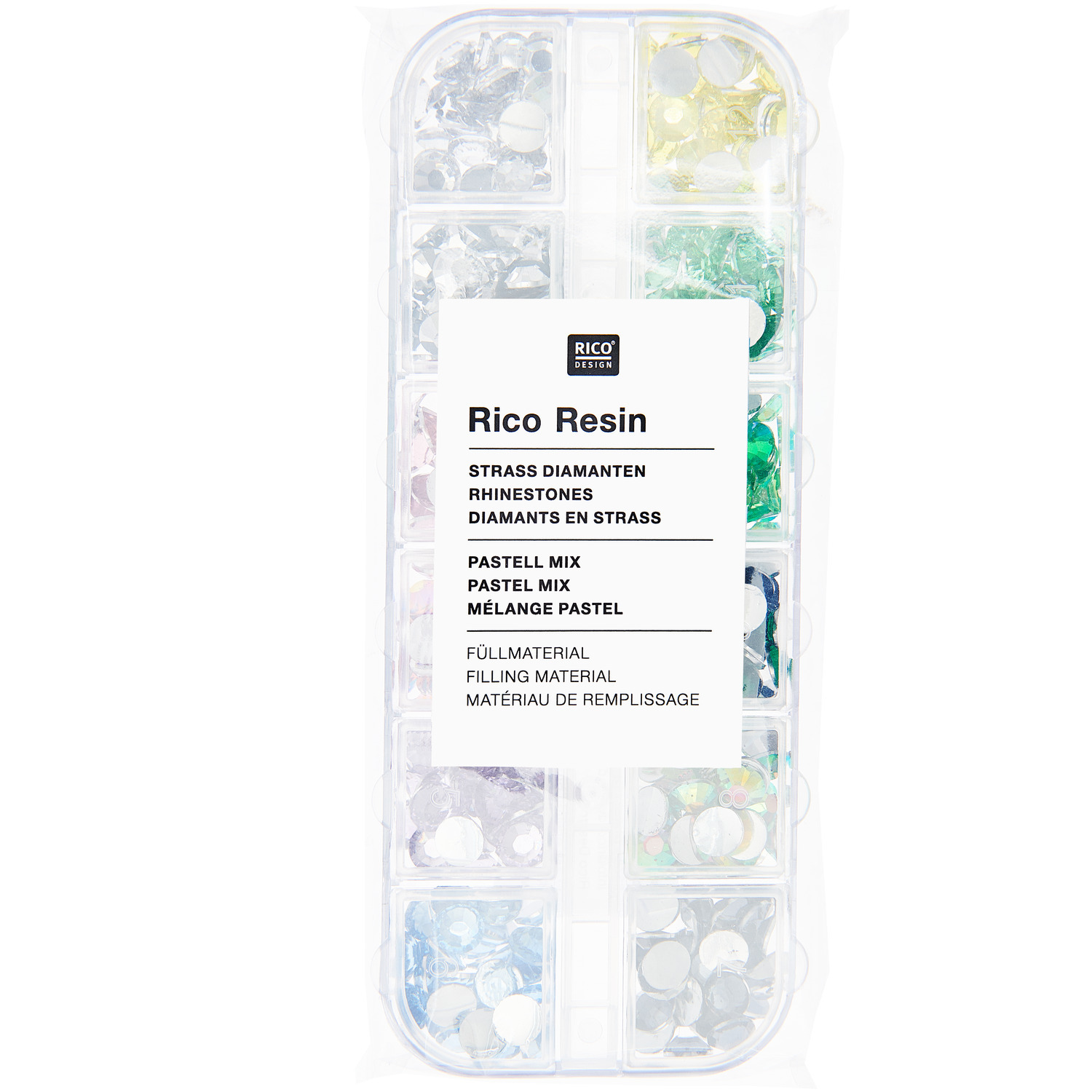 Füllmaterial für Resin Diamanten Pastell Mix  12x4g von Rico Design