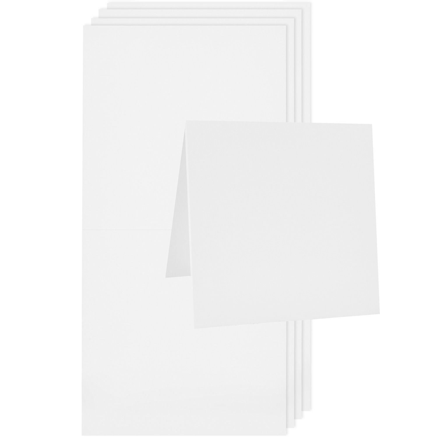 Paper Poetry Luxury Karten Quadratisch, 5 Stück, weiß. Ideal für kreative Grußkarten.