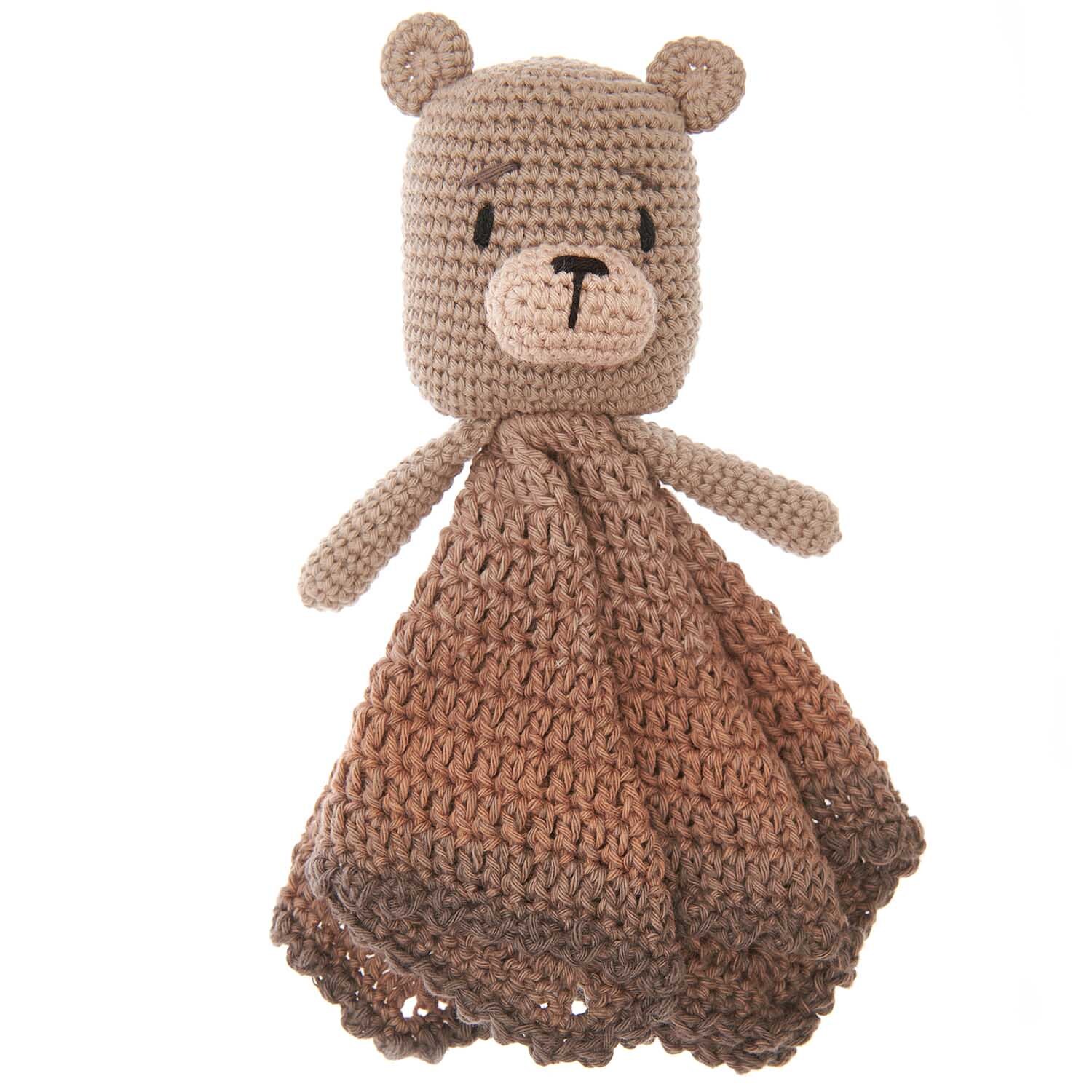 Häkelset Ricorumi Baby Blankies Teddy: Niedlicher gehäkelter Teddy in Brauntönen von Rico Design, 8-teiliges Set.