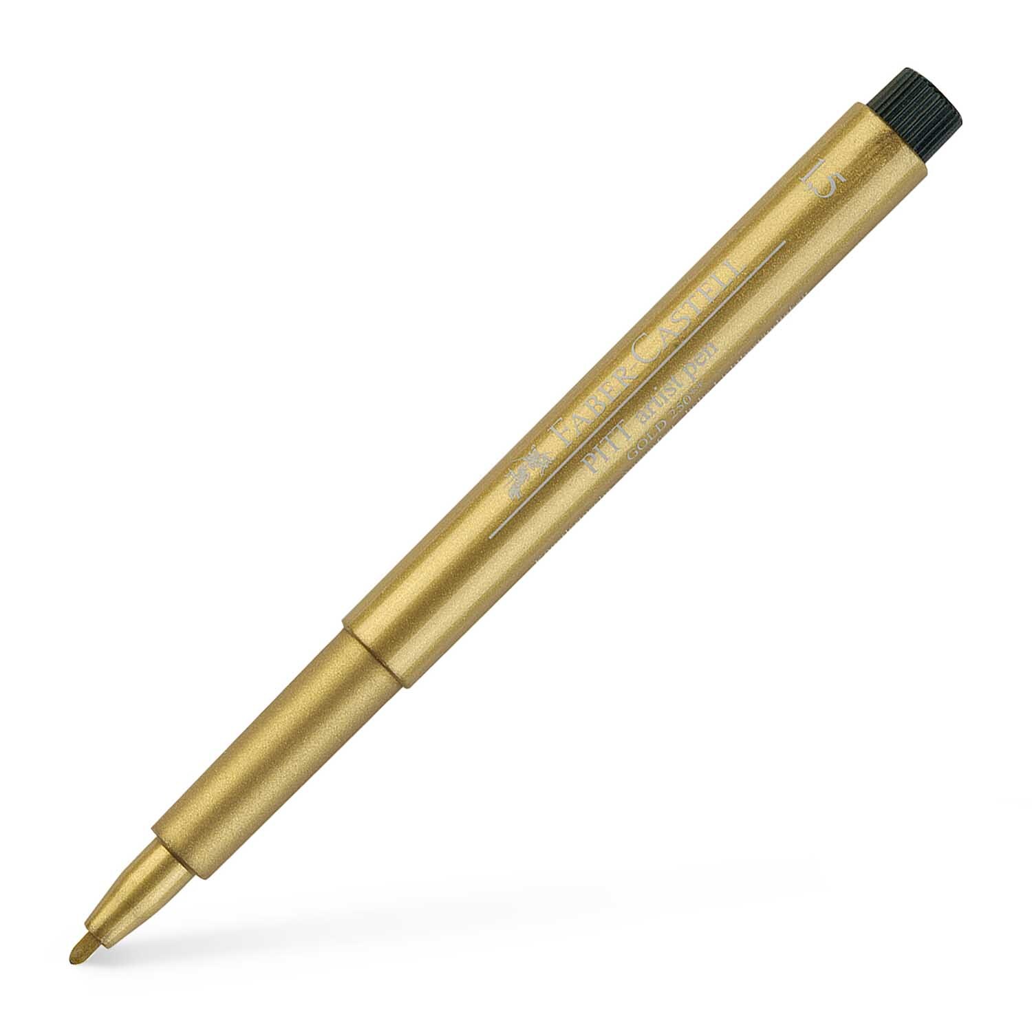 PITT artist pen 1,5mm von Faber Castell in Gold, ideal für präzises Zeichnen und Skizzieren.
