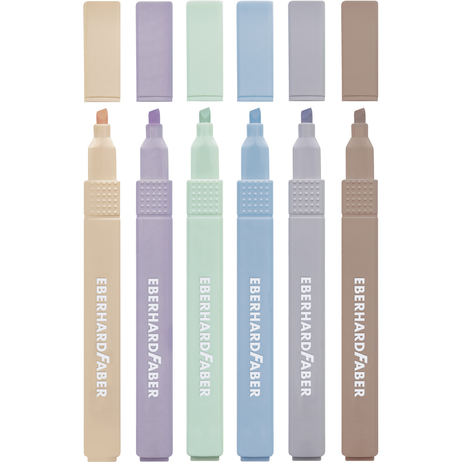 Textmarker Slim pastell 6 Stück in sanften Farben, ideal für präzises Markieren. Marke: Eberhard Faber.
