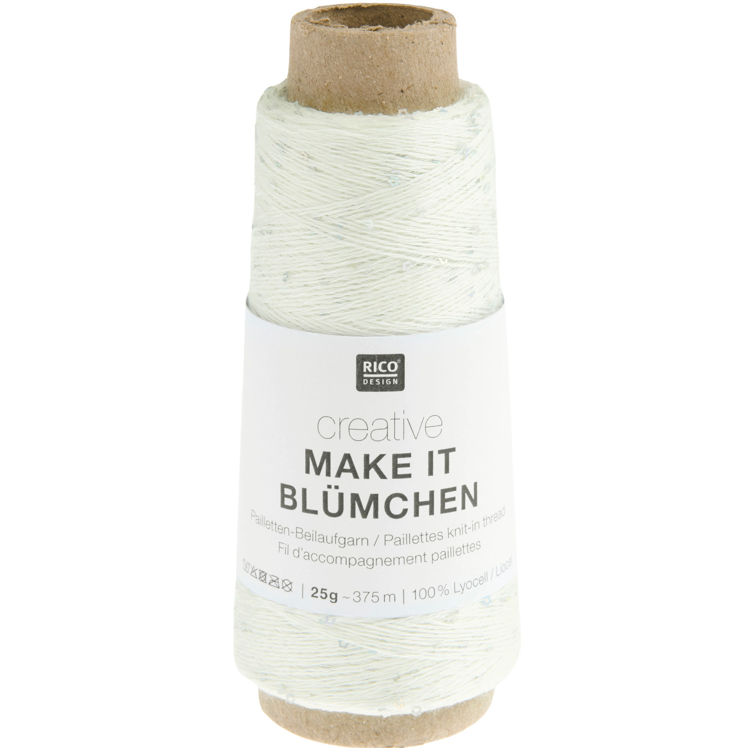 Creative Make It Blümchen Strickset Dreieckstuch Modell 28 aus Lovewool No. 20, cremefarbenes Garn von Rico Design, 25g 375m.
