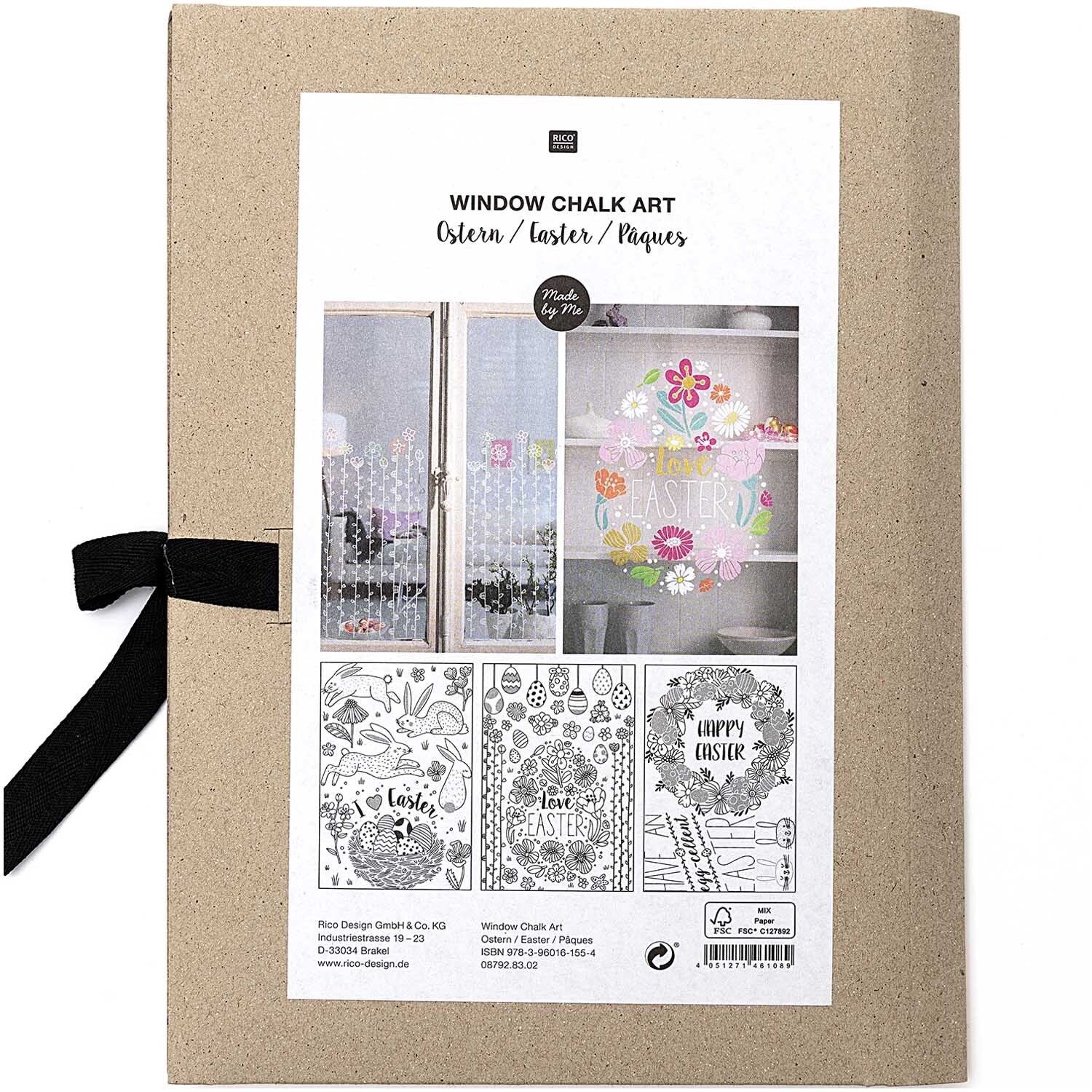 DIY Set Fenster gestalten Mermaid: Kreatives Set von Rico Design zum Verzieren von Fenstern mit bunten Kreidebildern und floralen Motiven.