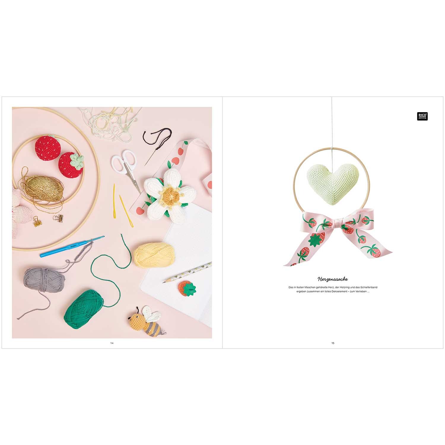 Ricorumi Just Bees + Fruits + Flowers deutsch: Kreativset mit Garnen, Häkelnadeln und Anleitungen von Rico Design.
