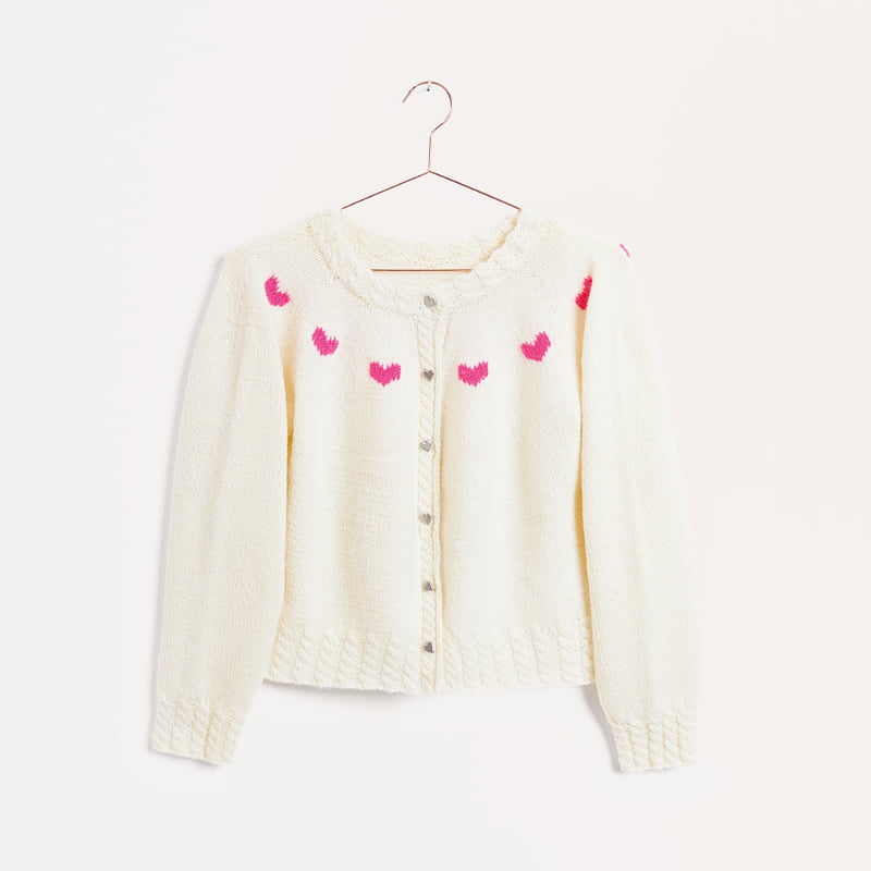 Gestrickter Cardigan: Modell 17 aus dem Heft Trachten Special I mog di