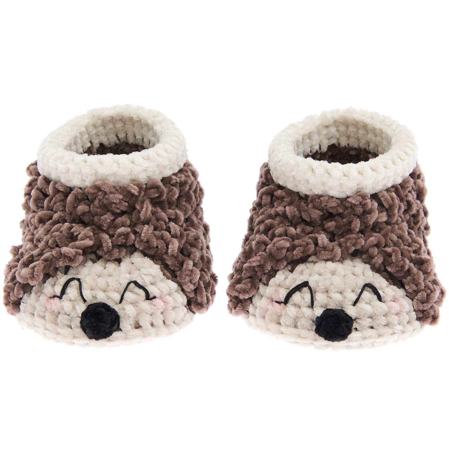 Ricorumi Häkelset Baby Booties Igel: Niedliche gehäkelte Babyschuhe in Braun und Creme von Rico Design mit Igelmotiv. Perfekt für kleine Füße.