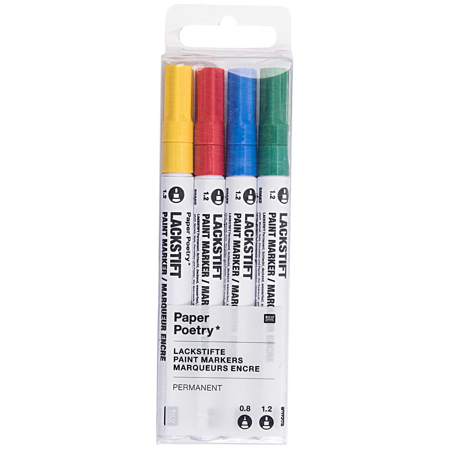Paper Poetry Lackmarkerset mehrfarbig 1,2mm von Rico Design